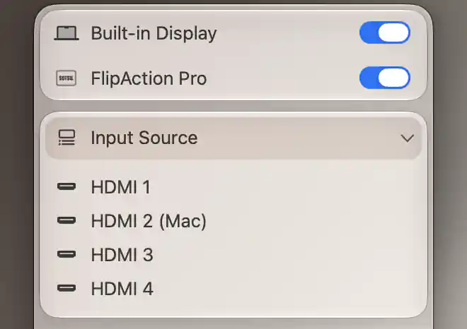 Configured CEC input list with HDMI 2 marked Mac from the detected physical address