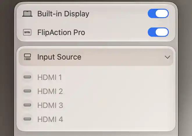 LG HDMI input list with four disabled entries while the controller is disconnected