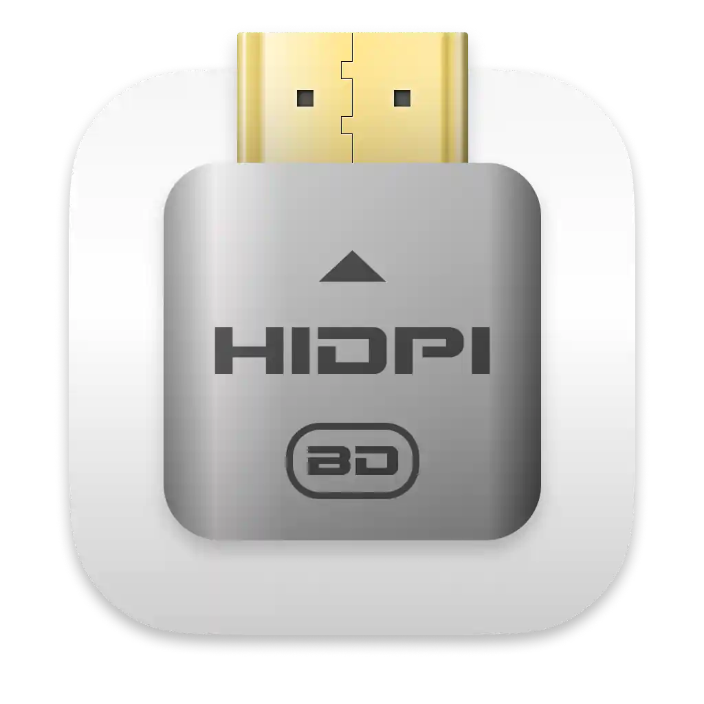 The original BetterDummy icon, an HDMI dummy plug marked HiDPI and BD