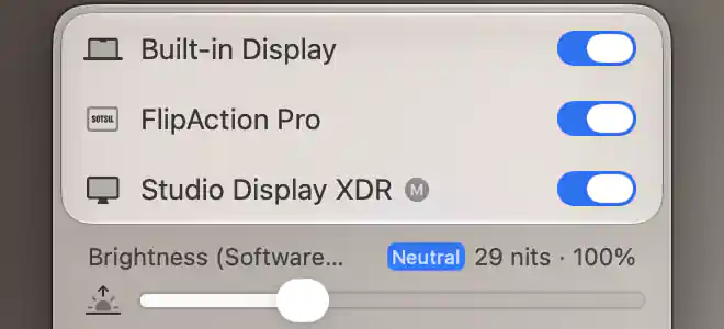 Studio Display XDR software-only upscaling brightness at Neutral 100%